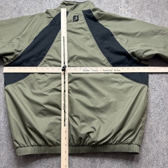 FootJoy DryJoys 1/2 Zip Pullover Windbreaker Jacket Men L Green Diamond Run - Picture 11 of 15